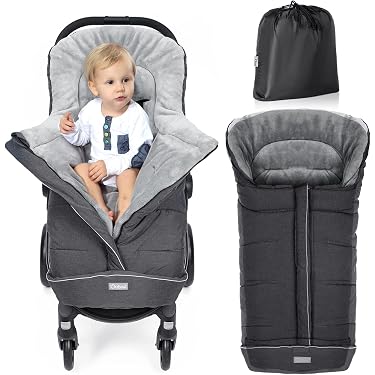 TecTake Chancelière Bébé Hiver - Housse Thermique Universelle Pour Poussette Et Siège Auto - Noir
