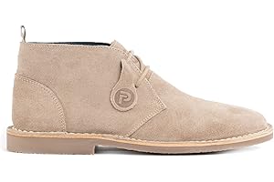 POPPS VESPA Unisex Mens Womens Suede Desert Boots Cognac