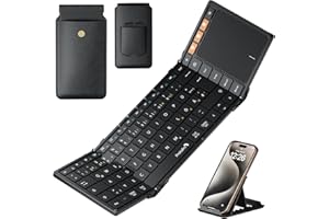 ‎PROTOARC ProtoArc XK01 TP Bluetooth Tastatur Faltbare mit Touchpad, Tastatur Kabellos Klappbare QWERTZ Deutsch mit Groß Trackpad für iPad, iOS, Android, Windows Laptop PC Tablet - Schwarz