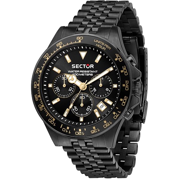 Sector No Limits Orologio Uomo 650 Series – 45mm, Quadrante Nero, Bracciale In Acciaio