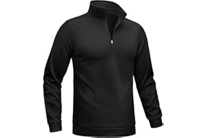TACVASEN Half Zip Fleece Pullover Herren Sweatshirt Wärme Winter Top Thermo Langarmshirt Sport Shirt mit Stehkragen