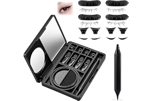 3-i-1 svart låda eyelash stämpelkit, katt wing eyeliner & lägre lash & fräknar markeringsverktyg