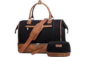 VASCHY duża podróżna, bagaż podręczny, torba sportowa dla kobiet i mężczyzn, 17 cali, torba weekendowa z pokrowcem na kółkach/kieszenią na buty/kosmetyczka na podróż, do studia i fitness