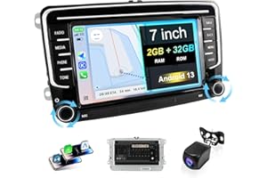 Haudio 2 DIN Autoradio,pour Voiture VW 2009-2012 Golf/Touran/Tiguan/Magotan/Passat/Scirocco|Skoda,Voiture avec sans Fil carplay & Android Auto,avec caméra de recul 1080P,GPS,Mirror Link,AUX,FM/AM