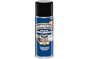 Hammerite Metallschutzlack Spray Glänzend, 3in1- Rostschutz, Schwarz, 400 ml