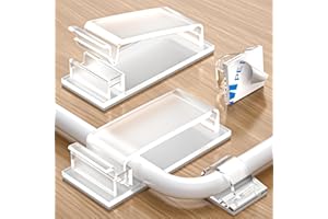 Septeamay 70 Pcs Cable Clips Self Adhesive, 50 Pcs Small + 20 Pcs Large Adhesive Cable Organiser, Plastic Cable Tidy Clips Cable Management for Organiser Wall, Desk, Home Office Cables (Transparent)