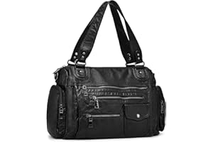 VINBAGGE Skórzana torebka typu crossbody sprana miękka torebka na ramię torebka o dużej pojemności dla kobiet pań dziewcząt