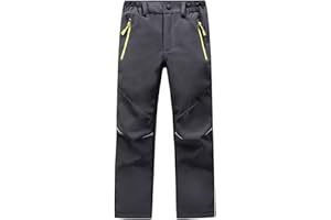 LANBAOSI Niños Pantalones Impermeables Forro Polar Niños Niñas Niños Invierno Pantalones térmicos Softshell para Esquiar Caminar Senderismo Nieve al Aire Libre