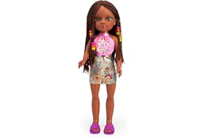 Nancy - A Day of Brunette Braids, doll with braids and accessories to do hair and make looks, for girls and boys +3 years old, Famosa (NAC20000)