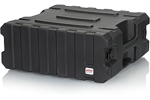 Gator Cases G-Pro Racks Pro-Series Contenitore a rack in PE stampato di qualità militare, 4U, profondità 19, con maniglia e ruote, G-PROR-4U-19