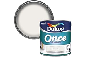 Dulux 5091096 Once Satinwood Paint For Wood And Metal - Pure Brilliant White 2.5L