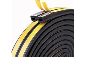 JITIFAZH 6M Doors Windows Draught Excluder Self-Adhesive Anti-Collision Rubber D Type Foam Sealing Tape,Weather StrippingTape,Door Seal,Rubber Sound Insulation for Door Window Draught Stopper(Black)