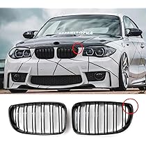 Grille De Calandre BMW Série 1 E81/E82 - Noir Brillant Double Pont - Style Sport & Luxe
