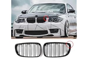 Hengjiayao E81 E82 Griglia Anteriore per BMW 1 E81 E82 E87 E88 LCL Griglia Paraurti Nera E81 E88 Griglia Radiatore 2008 2009 2010 2011 Doppia Griglia Grill (For 1er E81 2008-2011 LCI)