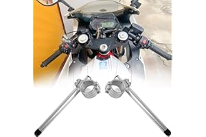 ‎FULLIBARS Fullibars Ø 35mm stummellenker kompatibel mit CB500 GN400 GS550 GS750 GPz550 KZ550 TZ250 gabel Ø 35mm Cafe racer racing custom mit neigung 7 ° mit Lenkrohre 22.2mm aus Aluminium Silber