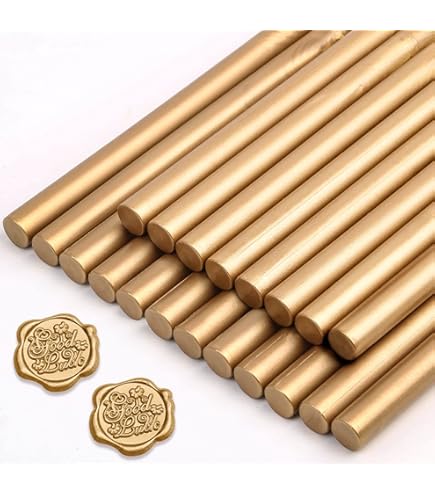 Rose Gold Wax Seal Sticks - 20PCS For 0.43" Glue Gun, Wedding Invitations & Gift Wrapping