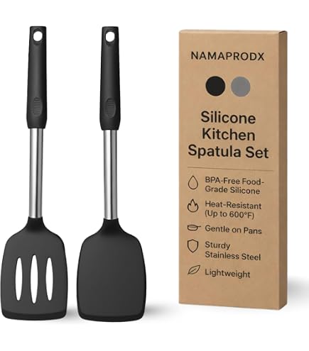 BakeRoyal Set di 4 spatole in silicone resistenti al calore 3156 °C per attività quotidiane spatole da cucina dal design senza cuciture per pentole antiaderenti Set di utensili da cucina in silicone