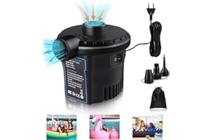 WEVOL Gonfleur Matelas Gonflable, Piscine Gonflable, Pompe à Air Électrique 130w pour Matelas, Pataugeoire,Anneau de Natation,Dégonflage À Remplissage Rapides AC 220-240v