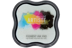 DOCRAFTS ARTISTE Artiste Pigment Clear Emboss Ink Pad for Stamping, Embossing Powders, Crafting Supplies, Highly Pigmented, for Use with Clear Stamps, Rubber Stamps, Ink Pads are Safe Non-Toxic Acid-Free