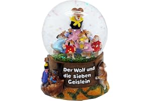 Minium Collection 30039 Märchen Schneekugel Der Wolf und die Sieben Geislein 65mm Schüttelkugel Märchen Glitzerkugel