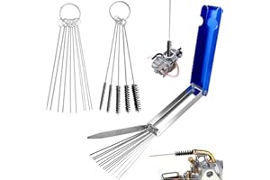 LUCKYKODOR Vergaser Reiniger Set Vergaser Carbon Dirt Jet Cleaner 13 Reinigungsdrähten Set 10 Reinigungsnadeln 5 Nylonbürsten für Motorrad ATV Moped Welder Carb