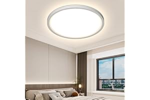 OTREN Lampa sufitowa LED, okrągła, 40 cm: płaska lampa łazienkowa do salonu, sypialni, kuchni, 4000 K, 48 W