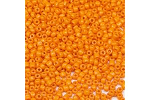Bala&Fillic perles de rocaille 3mm noire couleur, 3600pcs/100Grammes,8/0 perles de verre pour la fabrication de bracelets, colliers et boucles d'oreilles (Orange)
