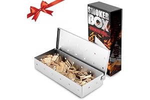 Joyeee BBQ Smoker Box, Smoke Box for Gas Grilling or Charcoal Grill, Premium Stainless Steel, for Any Grill or Smoker, Works with Wood Chips, Add Smoked BBQ Flavor