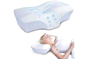 SAHEYER Poduszka pod kark, ergonomiczna poduszka podpierająca kark, poduszka do spania na boku, 55 x 40 x 11/9 cm, poduszka z pianki memory dla osób śpiących na boku, plecach i brzuchu