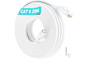 SOIBKE Kabel Ethernet 20 metrów, kabel sieciowy Cat 6 20 m płaski kabel internetowy 20 metrów kabel LAN o wysokiej prędkości 10/100/1000 Mbit, długi gigabitowy kabel RJ45 wewnętrzny do przełącznika routera