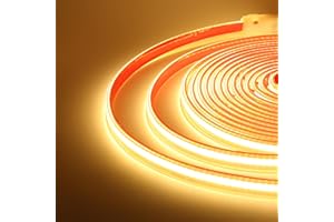 KISUFU Tira de LED COB 220V, Alto brillo Impermeable IP65, 288 LEDs/m Tira de LED COB, Cada Corte de 50cm LED Strip Light para Interior Exterior.