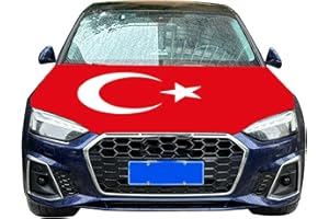 DAWANMENT Autohaubenabdeckung mit Türkei-Flagge, 1,2 x 152 cm, elastische Stoffe, kann gewaschen werden, für Motorhaube, Banner, Flagge für Dekoration, Veranstaltungsartikel