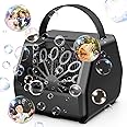 Bubble Machine, Bubble Machine for Kids 16000+ Bubbles/Min with 2 Speeds Portable Bubble Maker, Electric Bubble Blower for Kids Parties, Birthday, Wedding Scene, Camping, Powered by USB or Batteries