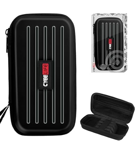 Casemaster Mini Pro Black Leatherette Dart Case with Space for 6 Darts