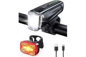 ‎MOHARD Mohard Fahrradlicht Set, 60Lux Superhelles Fahrradlicht Vorne & Rücklicht, StVZO Zugelassen Fahrrabeleuchtung, IPX5 Wasserdicht Fahradlichterset LED USB Wiederaufladbare Navigationslichter