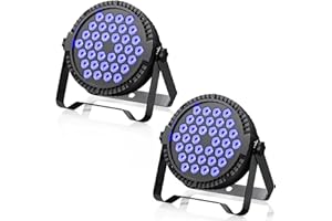 UKFOG 2 piezas Foco 36 LED Par APP Control luz discoteca RGB Luce DJ con Sonido Auto Maestro-esclavo Iluminación de escenario fiestas para Bar Boda Banda Navidad Cumpleaños Halloween