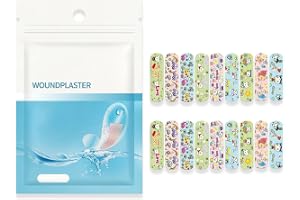 100 stycken vattentäta och andningsbara barnplåster, barnplåster med färgglada animerade mönster, plåsterremsor för små sår och skrubbsår, perfekt för flickor och pojkar