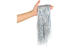 SULOLI Lametta Vorhänge,Lametta Glänzend für Weihnachtsbaum Tannenbaum Weihnachtsdeko Weihnachten Party Geburtstagsfeier Hochzeit (Silber)