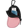 MEDMAX Neoprene Asthma Inhaler Holder, Protective Portable Travel Handy Holster, Lightweight Carrying Case with Carabiner Clip and Mesh Pocket Inside, Inhaler Not Included (Case Only) (Pink)