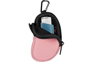 MEDMAX Neopreno Funda para Inhalador de Asma, Portátil Estuche de viaje con clip de mosquetón, Protector Soporte Bolsa de Transporte, Inhalador no incluido(Solo Funda), (Rosa)