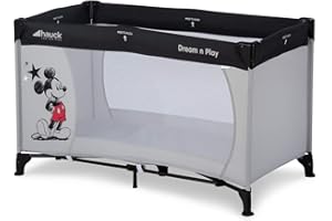 hauck Lettino da Viaggio Dream N Play - Culla Neonato Fino a 15kg - Letto Pieghevole 60x120cm - Box Bambini Leggero con Borsa inclusa - Grigio, Topolino
