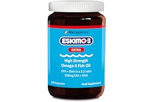 NUTRI ADVANCED Eskimo-3 Extra High Strength Omega-3 Fish Oil by Metagenics - 500mg Essential Fatty Acids EPA & DHA - 50 Capsules