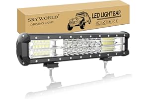 SKYWORLD 15 Pouces 38 cm 216W Barre Lumineuse LED, 3 rangée Lampe de Conduite Faisceau combiné de Feu de Brouillard de remorque à Barres Del Tout Terrain pour Le Camion utv 4x4
