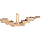 Relaxdays Sewing Box with Compartments, Bamboo, Beige, HxWxD 20x24x13.5 cm | Made from bamboo, measuring 20 x 24 x 13.5 cm, p