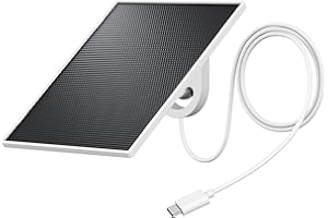 GALAYOU Panneau Solaire Camera Exterieur - 3W Panneau Solaire pour Camera Surveillance WiFi Exterieure sans Fil Batterie & pour Camera Exterieur sans Fil Solaire, Étanche IP65, USB-C & Micro-USB