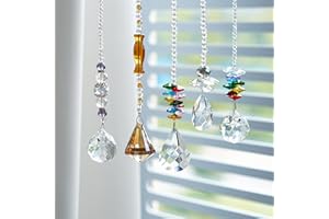 H&D HYALINE&DORA Sconosciuto H&D - Ciondoli con Cristalli Colorati, a Forma di acchiappasole, a Forma di Prisma di Octogon Chakra, Confezione da 5