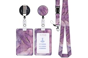 Zemolo Porta Tarjetas Identificativas,Lanyard con Tarjetero, Cordón retráctil, Llavero Retráctil con Lanyard Enfermera ID Card Badges Holder Extensible para el la escuela, oficinas