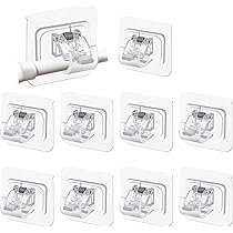 TechniPulse Set di 20 ganci adesivi per asta per tende