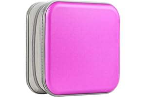 UENTIP Funda para CD de 48 capacidades, portátil, organizador de CD, cartera, almacenamiento de CD (48, púrpura)