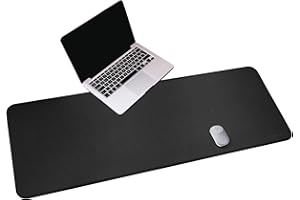 CENNBIE Ogromne podkładki na biurko 140x50cm Bardzo duże Gaming XXXL Skórzana mata na biurko na pełne biurko Antypoślizgowy wystrój biurka i ochraniacz na biurko do biura/domu (czarny)